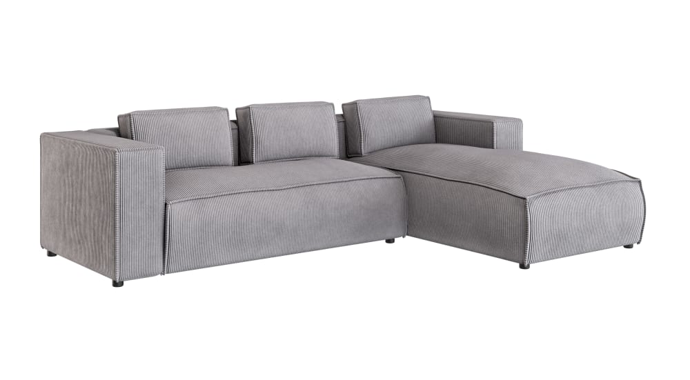 wohnli-moebel-suche-M24058646 Wohnli Möbelsuche - Modernes Ecksofa aus Hellgrau Cord-Bezug