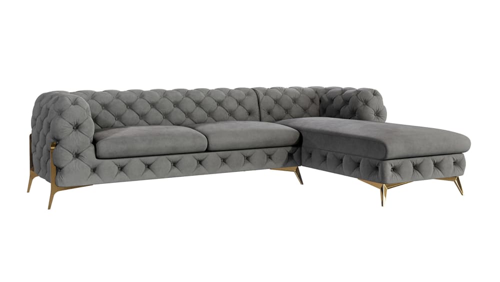 wohnli-moebel-suche-M24058656 Wohnli Möbelsuche - Ecksofa mit Ottomane Chesterfield aus Samt