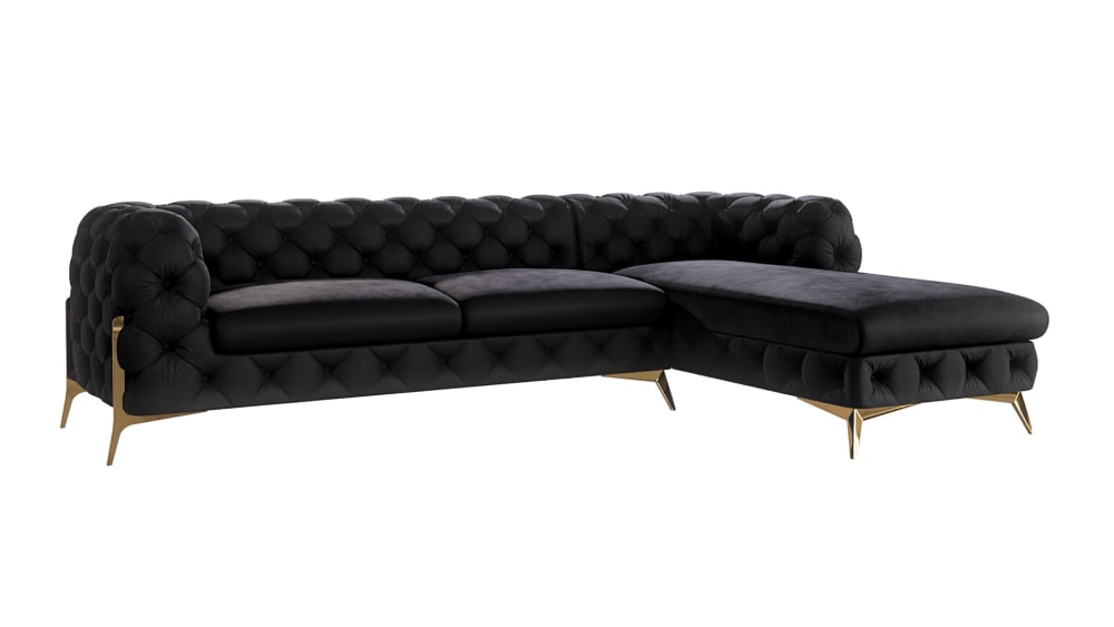 wohnli-moebel-suche-M24058658 Wohnli Möbelsuche - Ecksofa mit Ottomane Chesterfield aus Samt