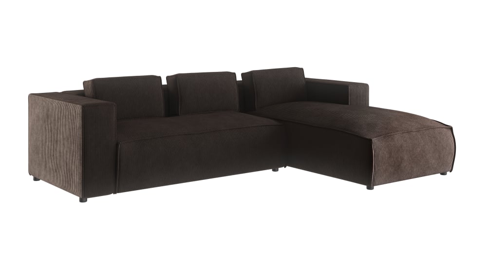 wohnli-moebel-suche-M24058661 Wohnli Möbelsuche - Modernes Ecksofa aus Dunkelbraun Cord-Bezug
