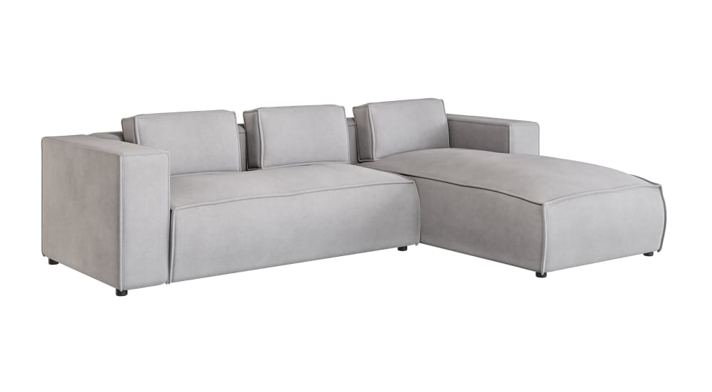 wohnli-moebel-suche-M24058663 Wohnli Möbelsuche - Modernes Ecksofa mit Ottomane aus Mikrofaser-Bezug