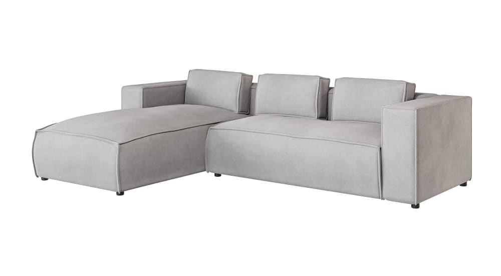 Wohnli Möbelsuche - Modernes Ecksofa mit Ottomane aus Mikrofaser-Bezug