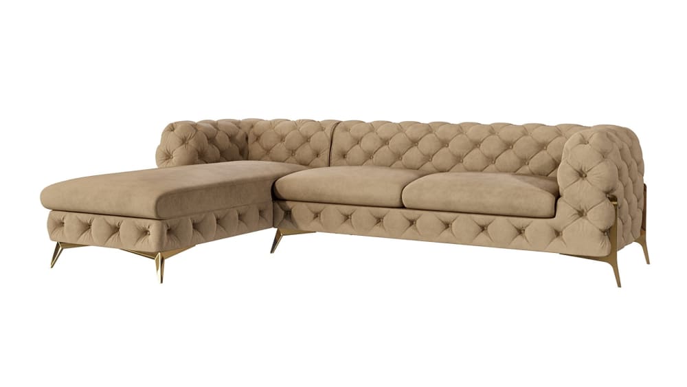 wohnli-moebel-suche-M24058673 Wohnli Möbelsuche - Ecksofa mit Ottomane Chesterfield aus Samt