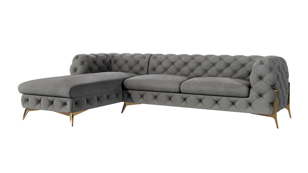 wohnli-moebel-suche-M24058676 Wohnli Möbelsuche - Ecksofa mit Ottomane Chesterfield aus Samt