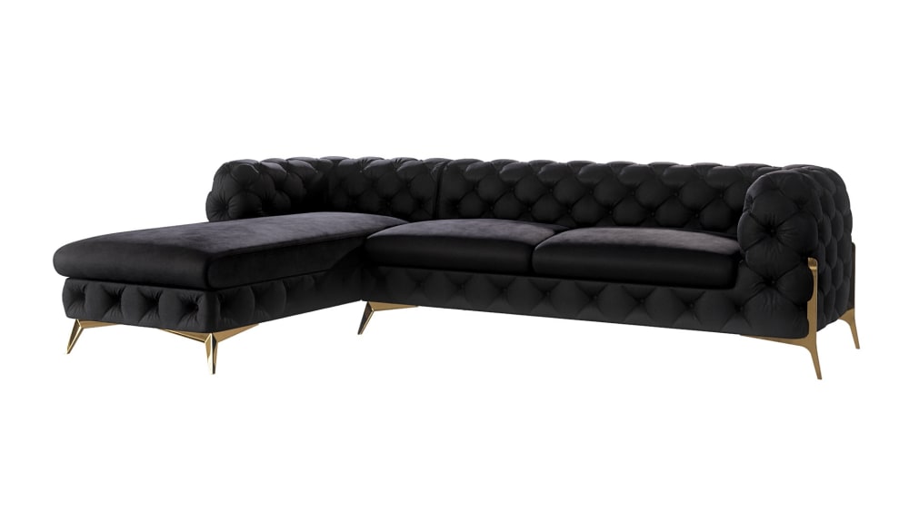wohnli-moebel-suche-M24058678 Wohnli Möbelsuche - Ecksofa mit Ottomane Chesterfield aus Samt