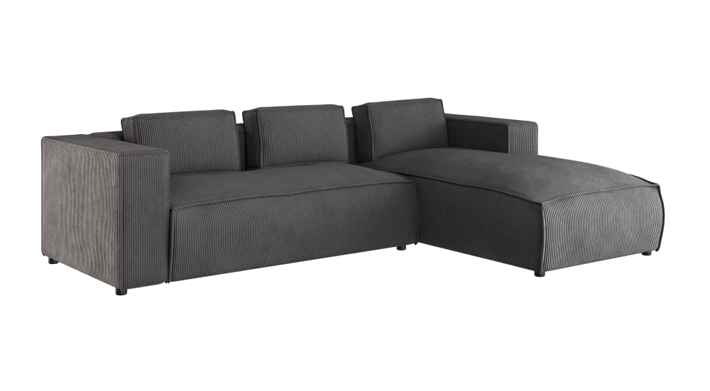 wohnli-moebel-suche-M24058691 Wohnli Möbelsuche - Modernes Ecksofa aus Grau Cord-Bezug