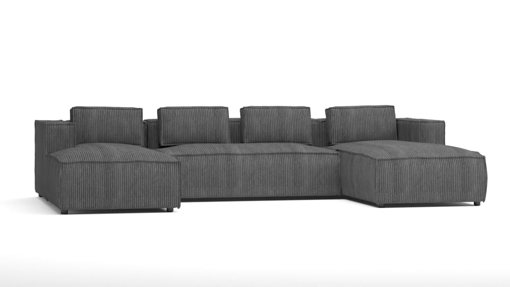 Wohnli Möbelsuche - Moderne Wohnlandschaft aus Cord-Stoff