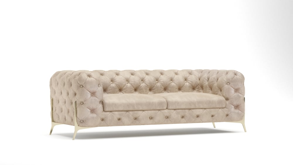 Wohnli Möbelsuche - 3-Sitzer Chesterfield Sofa aus Samt-Bezug