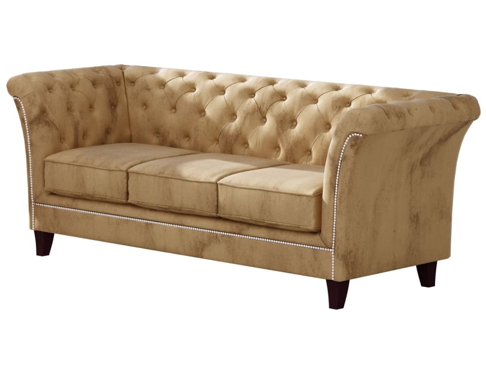 Wohnli Möbelsuche - 3-Sitzer Chesterfield Sofa aus Samt-Bezug