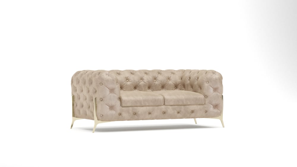 Wohnli Möbelsuche - 2-Sitzer Chesterfield Sofa aus Samt-Bezug