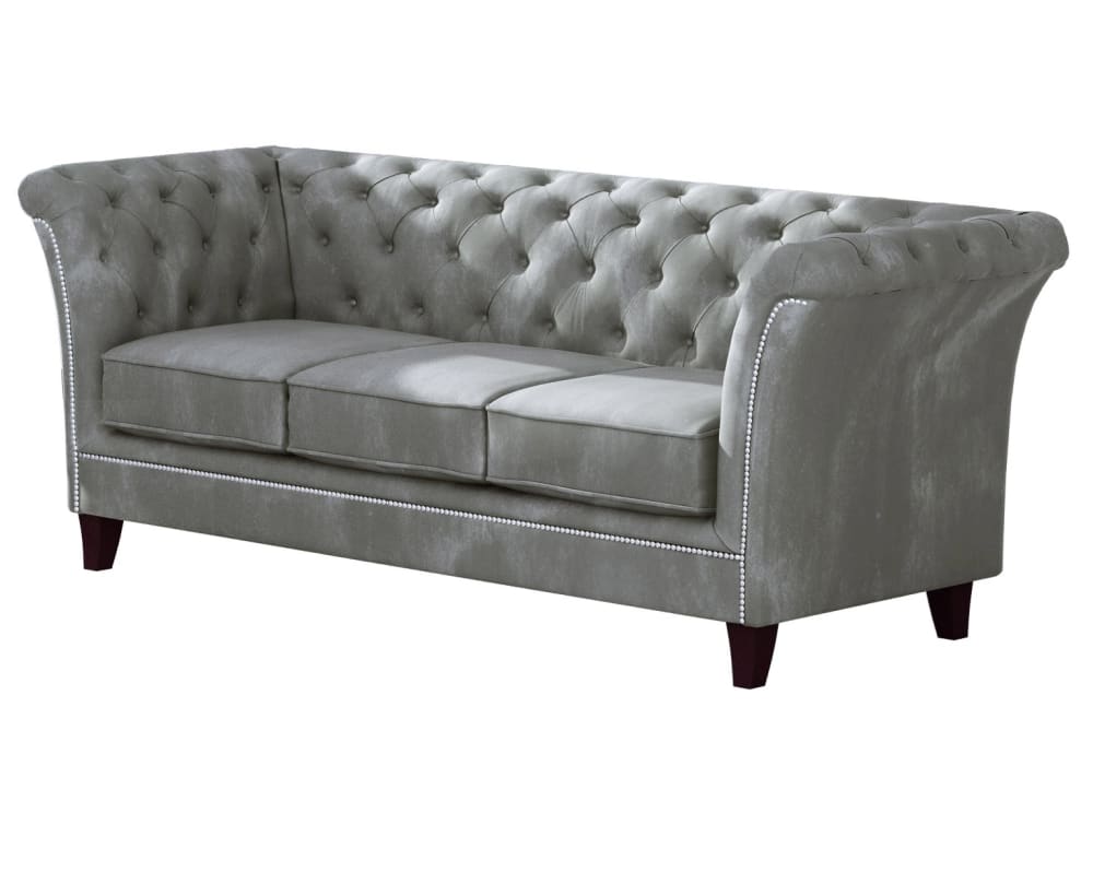 Wohnli Möbelsuche - 3-Sitzer Chesterfield Sofa aus Samt-Bezug