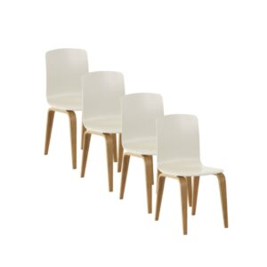 Wohnli Möbelsuche - 4er-Set Holzstühle weiß Eichensperrholz