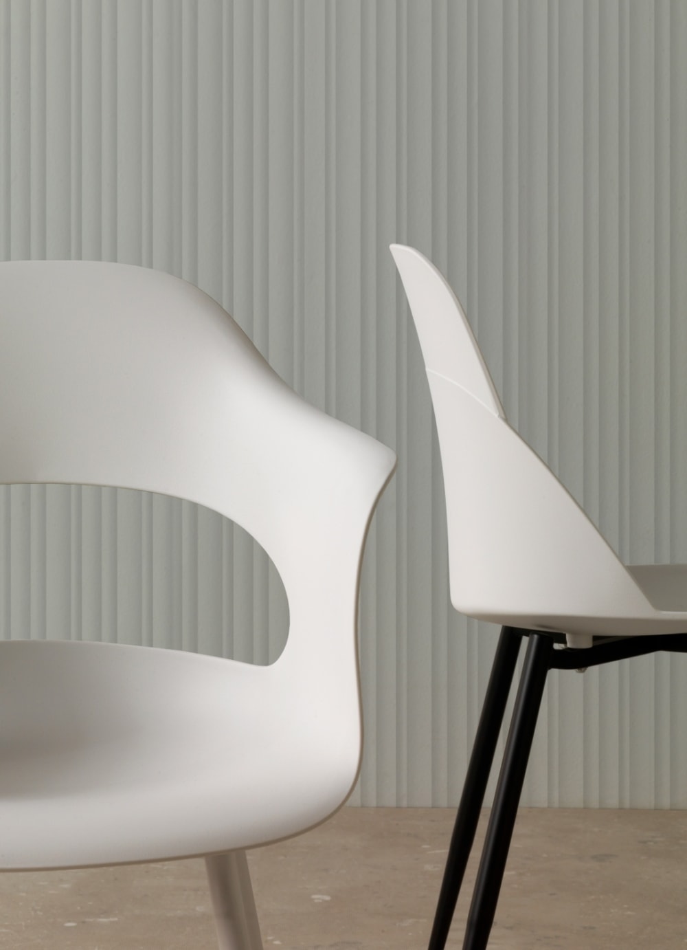 4er-Set Hocker Polypropylen weiß mit Metallbeinen 55x81x53cm PVC - Polyvinlychlorid Weiß GEESE HOME Möbel Esszimmermöbel Stühle