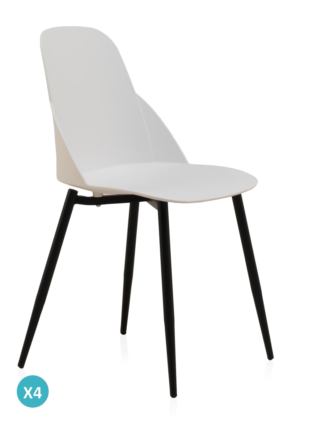 wohnli-moebel-suche-M24061924 Wohnli Möbelsuche - 4er-Set Stühle aus Polypropylen mit schwarzen Metallbeinen