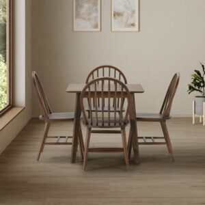 wohnli-moebel-suche-M24062431-1 Packung mit Esstisch 80x80 cm und 4 Stühlen Walnussfarbe 80x75x80cm Holz Braun HOMN Möbel Esszimmermöbel Esstische