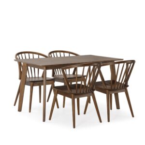 wohnli-moebel-suche-M24062432 Wohnli Möbelsuche - Packung mit Esstisch 140x80 cm und 4 Stühlen Walnussfarbe