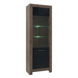 68x196x39cm Spanplatte Braun Petits meubles Möbel Esszimmermöbel Vitrine und Vitrinenschrank