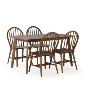 wohnli-moebel-suche-M24064384 Wohnli Möbelsuche - Packung mit Esstisch 140x80 cm und 4 Stühlen Walnussfarbe