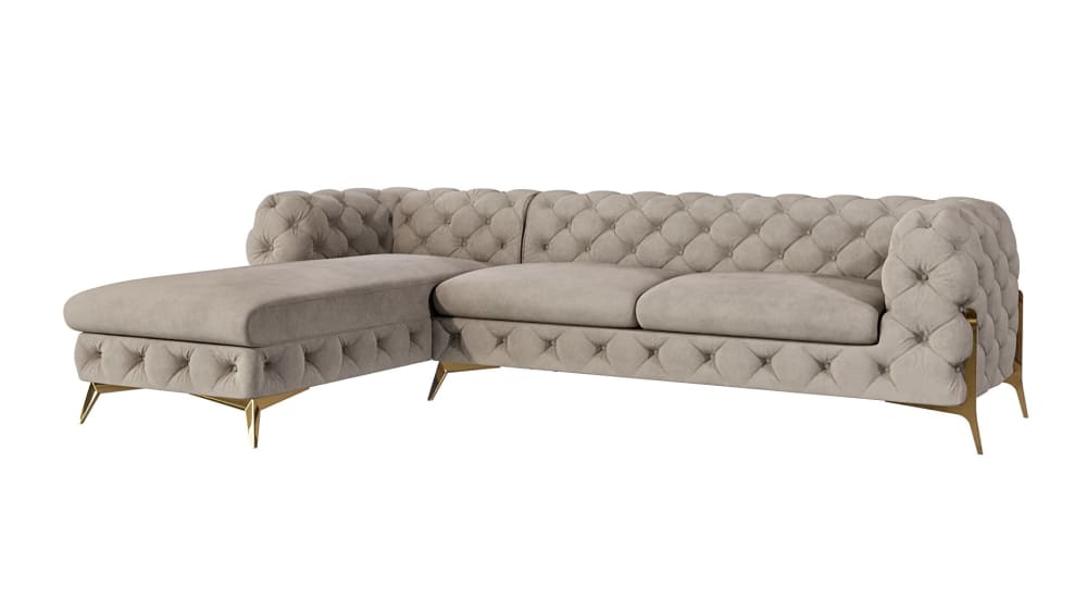 wohnli-moebel-suche-M24064720 Wohnli Möbelsuche - Ecksofa mit Ottomane Chesterfield aus Samt