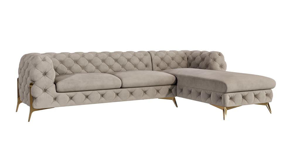 wohnli-moebel-suche-M24064729 Wohnli Möbelsuche - Ecksofa mit Ottomane Chesterfield aus Samt