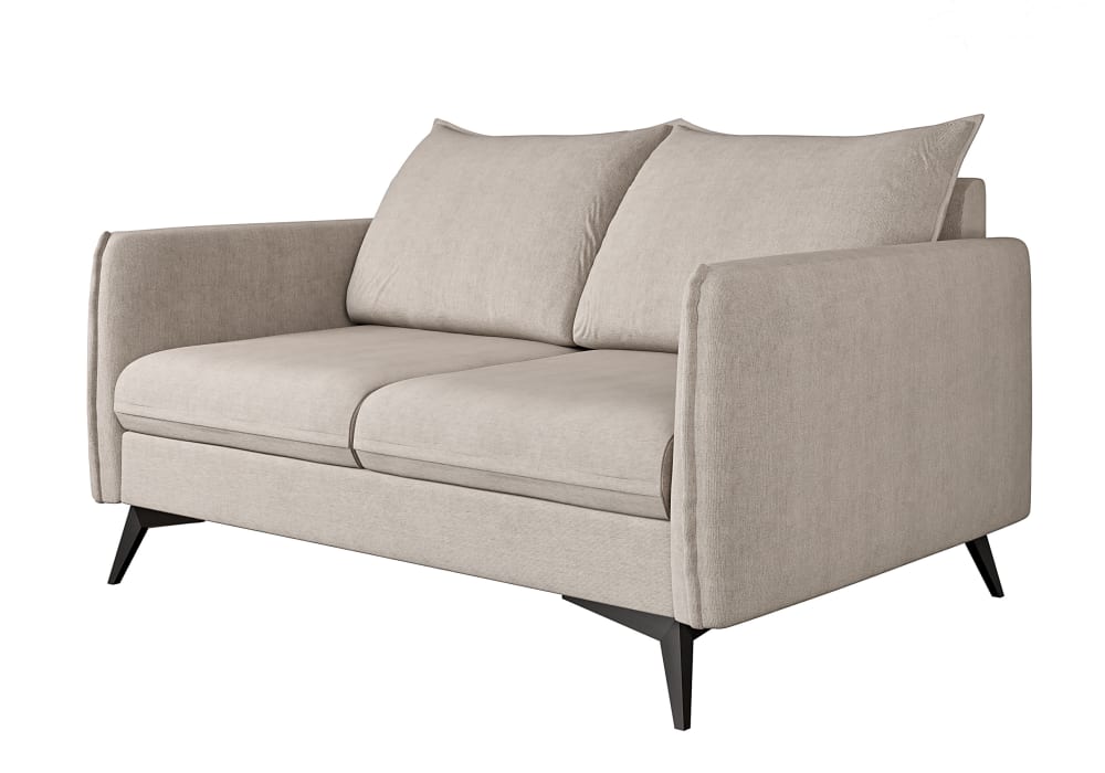 wohnli-moebel-suche-M24064815 Wohnli Möbelsuche - Sofa 2-Sitzer aus Mikrofaser-Stoff mit schwarzen Füßen