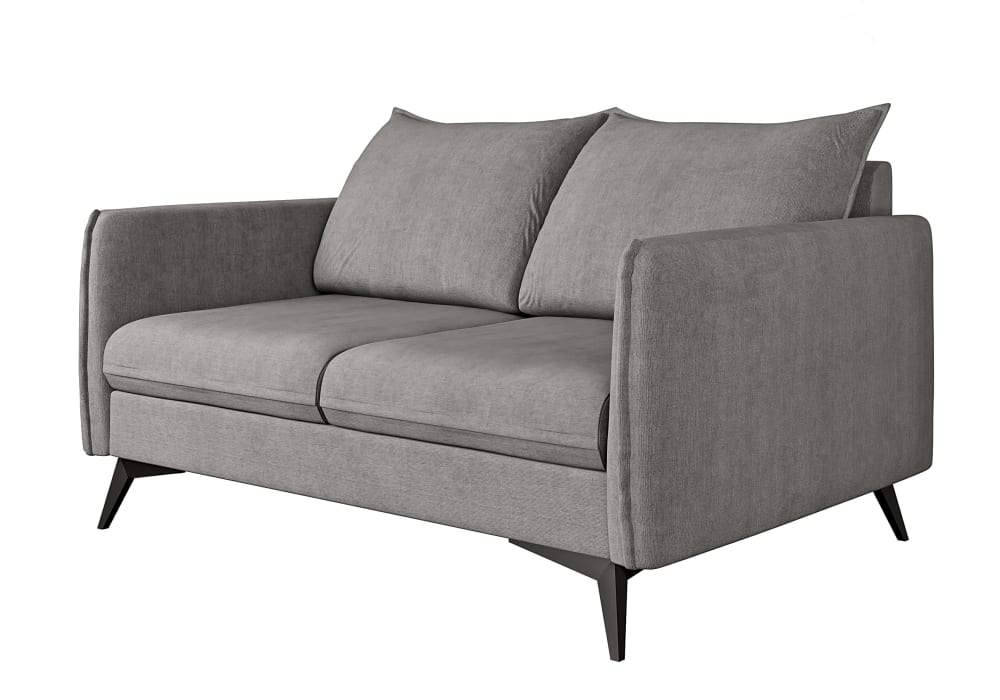 wohnli-moebel-suche-M24064819 Wohnli Möbelsuche - Sofa 2-Sitzer aus Mikrofaser-Stoff mit schwarzen Füßen