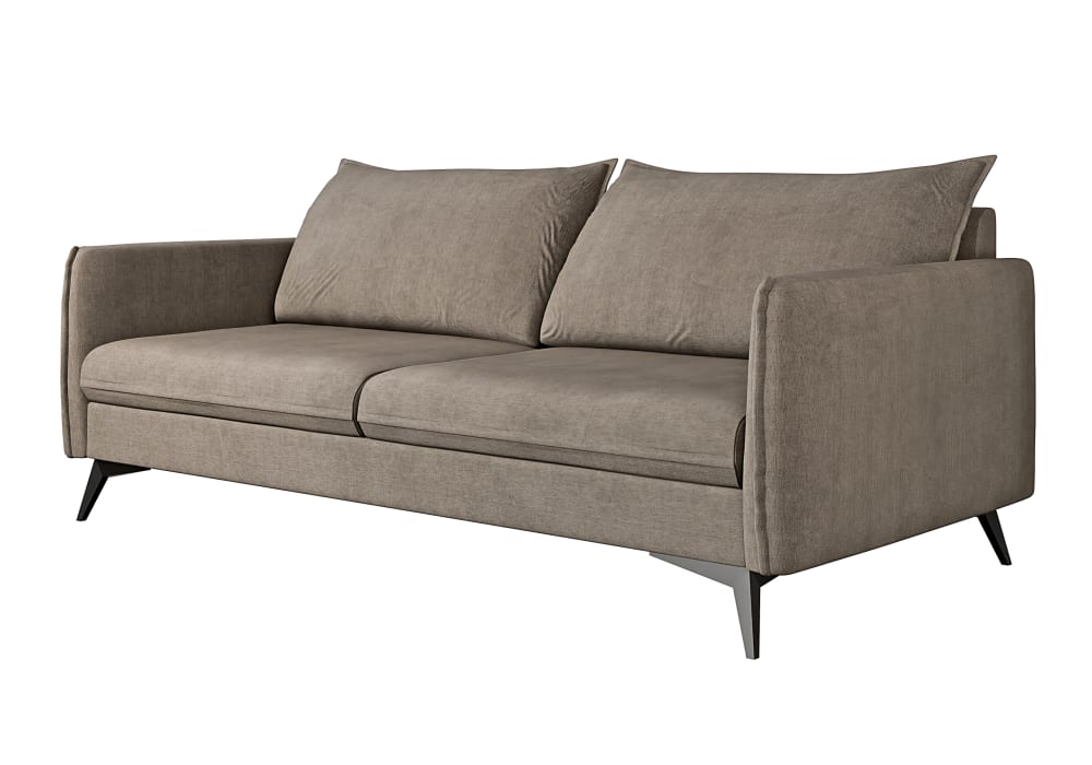 wohnli-moebel-suche-M24064823 Wohnli Möbelsuche - Sofa 3-Sitzer aus Mikrofaser-Stoff mit schwarzen Füßen