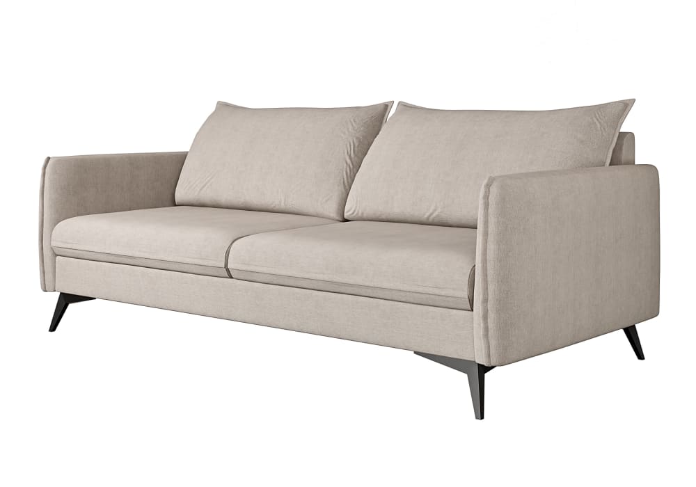 wohnli-moebel-suche-M24064831 Wohnli Möbelsuche - Sofa 3-Sitzer aus Mikrofaser-Stoff mit schwarzen Füßen