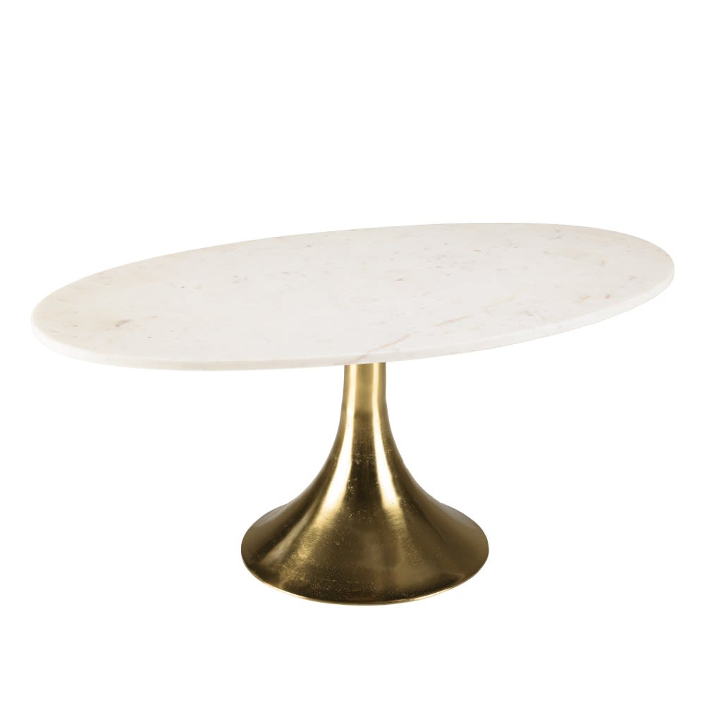 Wohnli Möbelsuche - Couchtisch 100x56cm mit Marmorplatte und ausgestelltem Fuß