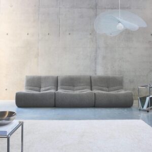 wohnli-moebel-suche-M24066879-1 3er-Set Sessel mit strukturiertem Bouclé-Bezug grau 91x72x105cm Stoff Grau sweeek Sofas und Sessel Sessel, Poufs und Fußbänke Sessel
