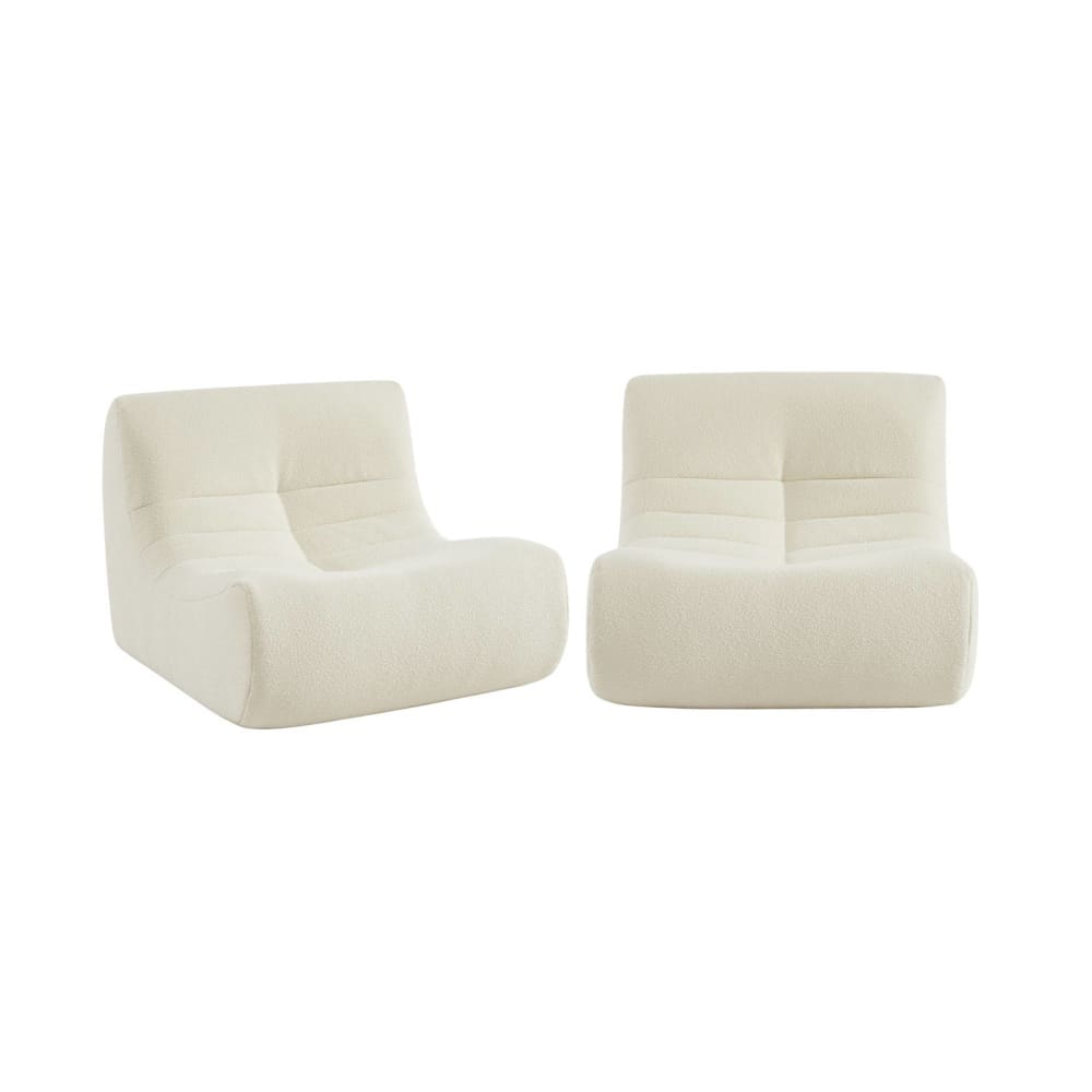 wohnli-moebel-suche-M24066881 Wohnli Möbelsuche - 2er-Set Sessel mit strukturiertem Bouclé-Bezug weiß 1-Sitzer