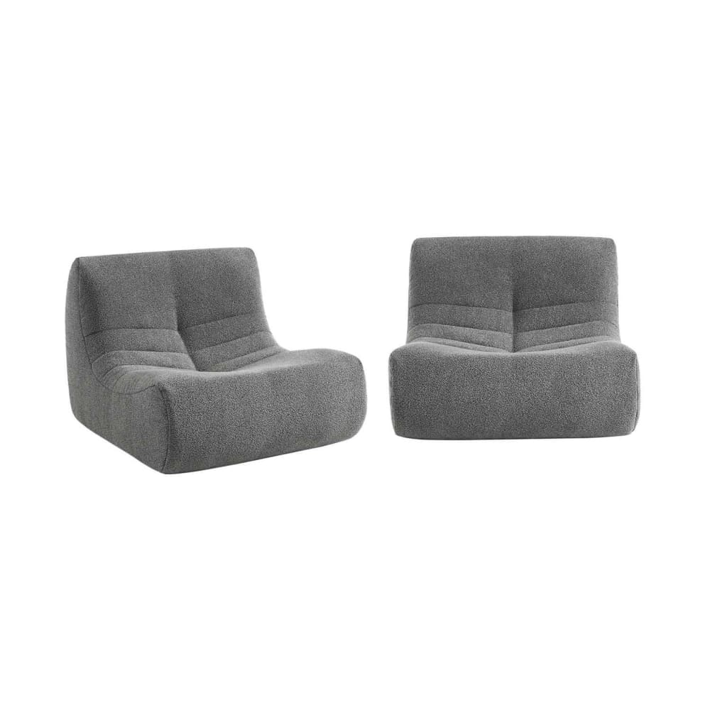 wohnli-moebel-suche-M24066885 Wohnli Möbelsuche - 2er-Set Sessel mit strukturiertem Bouclé-Bezug grau