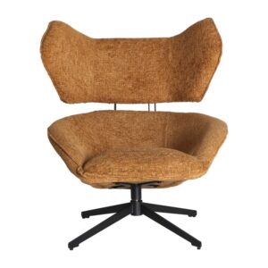 Drehsessel aus Polyester in der Farbe Ocker 86x90x99cm 86x99x90cm Polyester Braun Kodu Sofas und Sessel Sessel, Poufs und Fußbänke Sessel