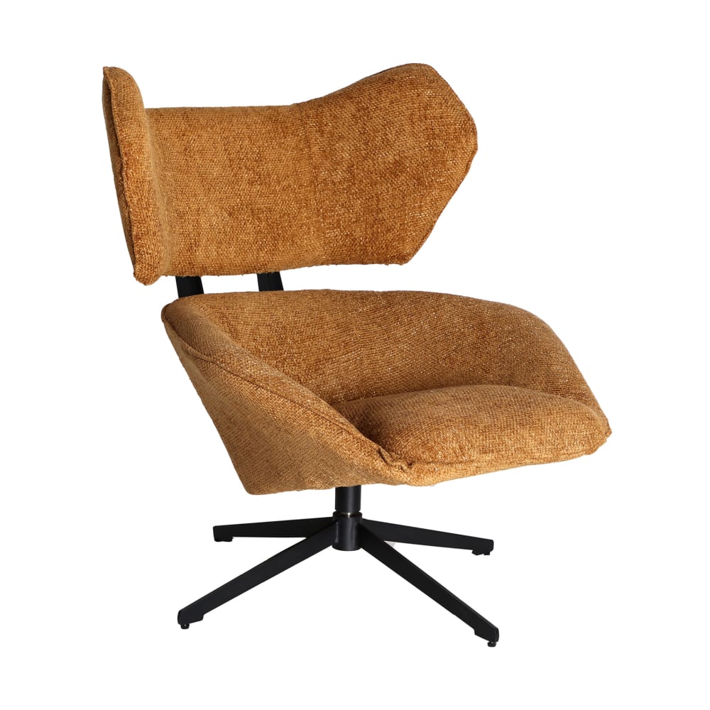 Wohnli Möbelsuche - Drehsessel aus Polyester in der Farbe Ocker 86x90x99cm