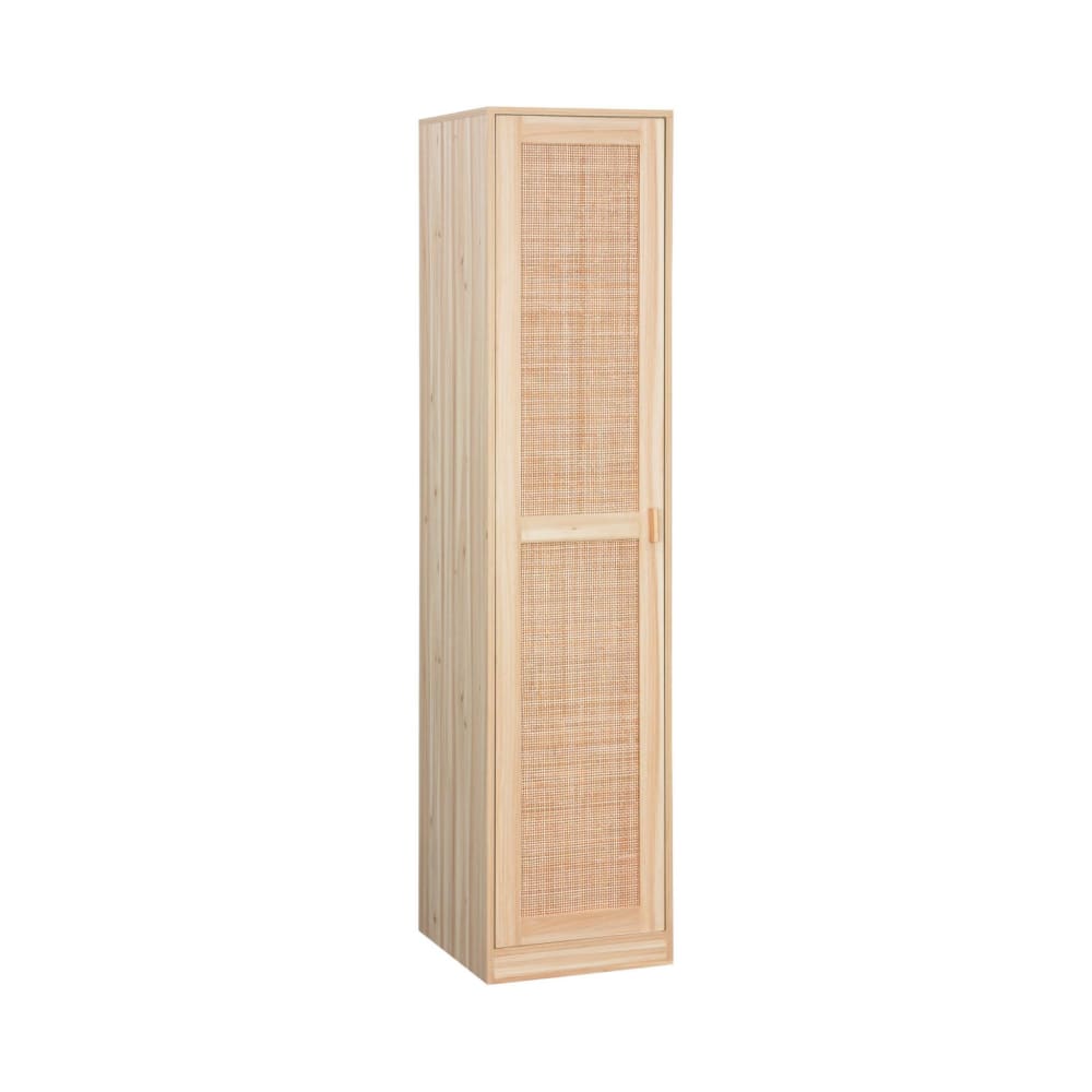 wohnli-moebel-suche-M24066993 Wohnli Möbelsuche - Kleiderschrank mit Rattan-Geflecht und Holzdekor B 40 cm