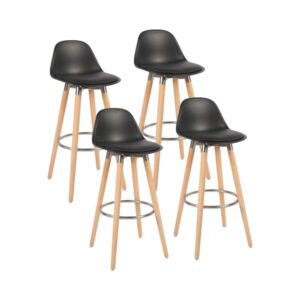 wohnli-moebel-suche-M24067564 Wohnli Möbelsuche - Set aus 4 Barhockern schwarz Buchenholzfüße 39