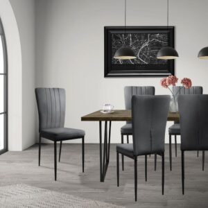 42x97x42cm Samt Grau ML-Design Möbel Esszimmermöbel Stühle