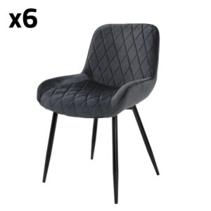 Wohnli Möbelsuche - 6er Set Esszimmerstühle aus Samt