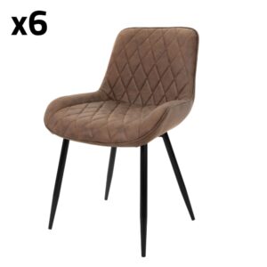 Wohnli Möbelsuche - 6er Set Esszimmerstühle aus PU-Kunstleder