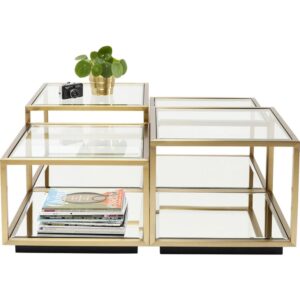 wohnli-moebel-suche-M24073361 Wohnli Möbelsuche - 4er Set Couchtische aus Glas und Edelstahl