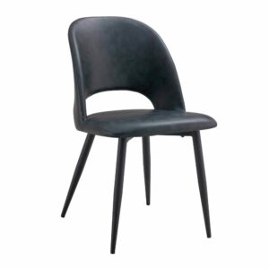wohnli-moebel-suche-M24075121-1 2er-Set Stühle aus Stahl und beschichtetem Textil in Schwarz 60x82x50cm Stahl Schwarz Oviala Möbel Esszimmermöbel Stühle