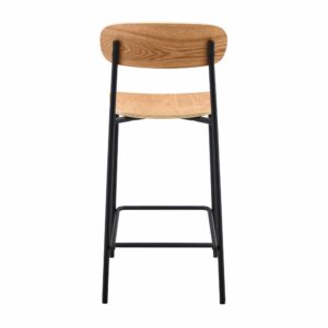 wohnli-moebel-suche-M24075124-1 2er-Set Hochstühle aus Metall und schwarzem Holz 50x96x42cm Stahl Schwarz Oviala Möbel Esszimmermöbel Stühle