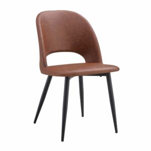 wohnli-moebel-suche-M24075126-1 2er-Set Stühle aus Stahl und beschichtetem Textil in braun 60x82x50cm Stahl Braun Oviala Möbel Esszimmermöbel Stühle