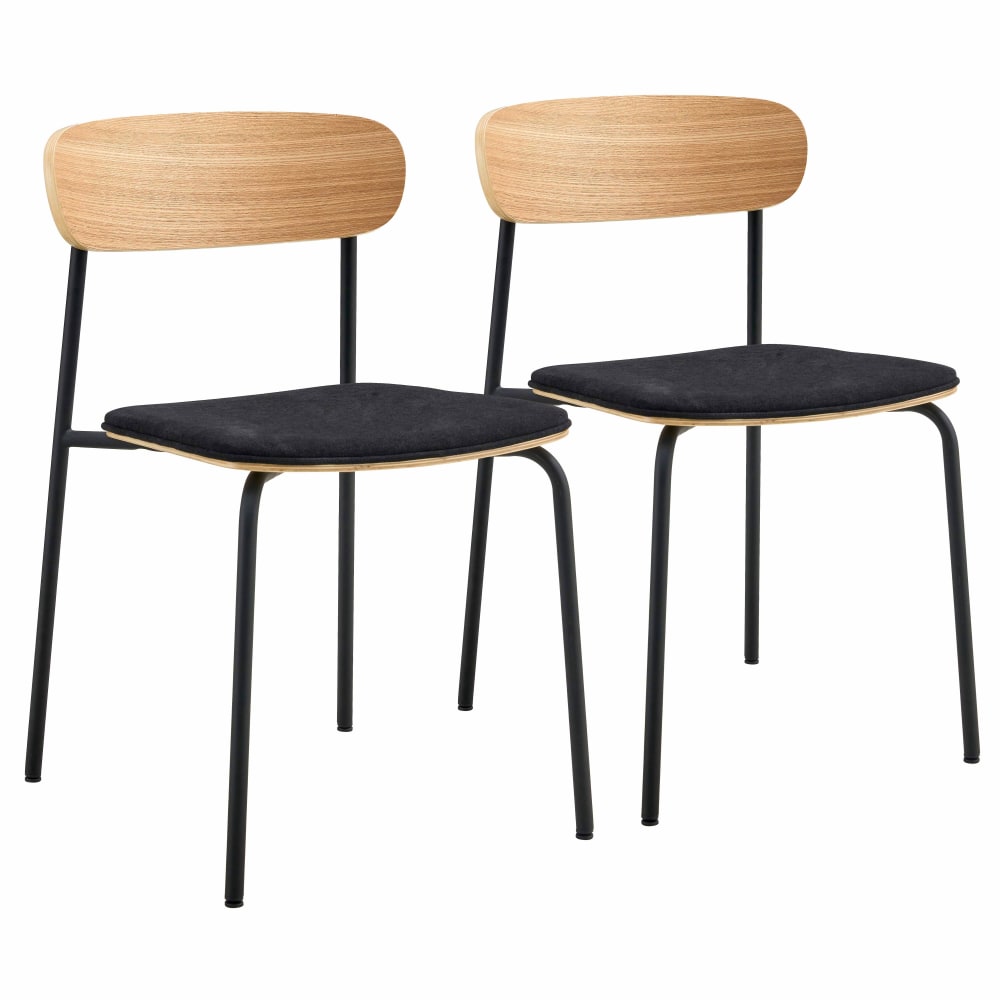 wohnli-moebel-suche-M24075130 Wohnli Möbelsuche - Set mit 2 stapelbaren schwarzen Holzstühlen