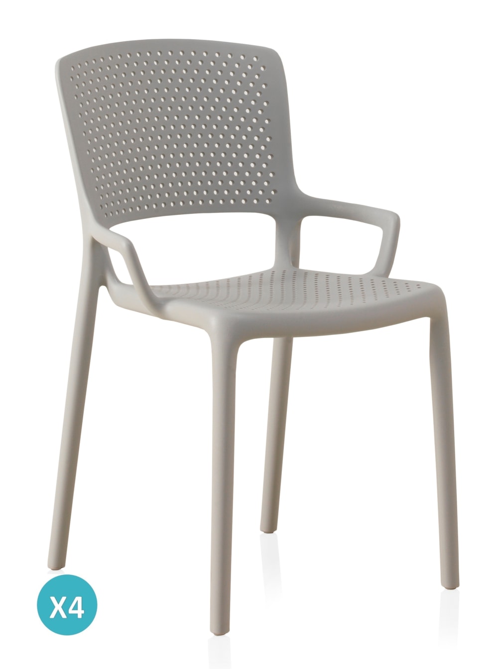 Wohnli Möbelsuche - 4er Set PP-Stühle  grau