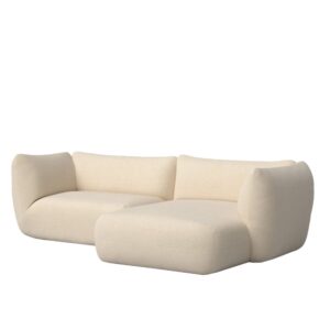 wohnli-moebel-suche-M24077327-1 Sofa Beige Chaiselongue rechts 243x148 cm 243x78x148cm PES - Polyester Beige Hannun Sofas und Sessel Sofas Ecksofas