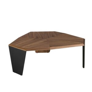 wohnli-moebel-suche-M24077472 Wohnli Möbelsuche - Asymmetrischer Couchtisch aus Walnussholz und schwarzem PVC