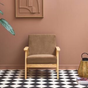 wohnli-moebel-suche-M24077564-1 Skandinavischer Sessel mit Cord-Bezug taupe 64x73x69cm Holz Taupe sweeek Sofas und Sessel Sessel, Poufs und Fußbänke Sessel