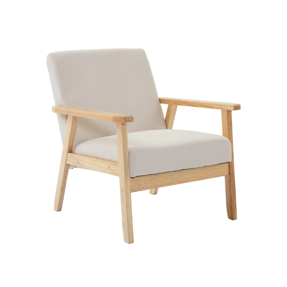 wohnli-moebel-suche-M24077567 Wohnli Möbelsuche - Skandinavischer Sessel mit Cord-Bezug cremeweiß