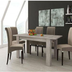 Ausziehbarer Tisch mit Eichenholzeffekt 160x88h75 cm 160x75x88cm Holz Braun Dmora Möbel Esszimmermöbel Esstische